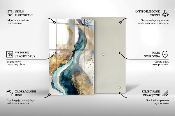 Tabla de cortar de vidrio Mármol colorido