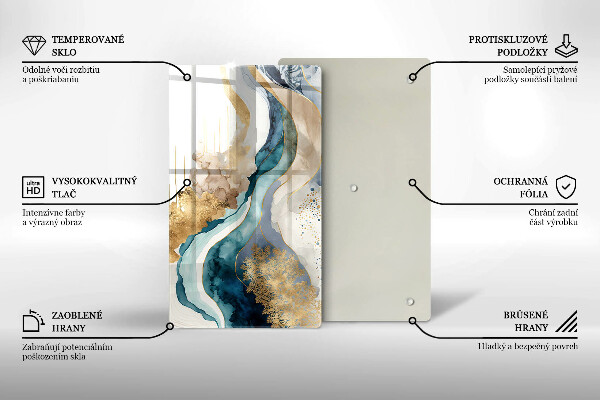 Tabla de cortar de vidrio Mármol colorido