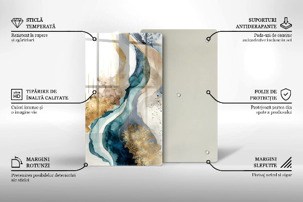 Tabla de cortar de vidrio Mármol colorido