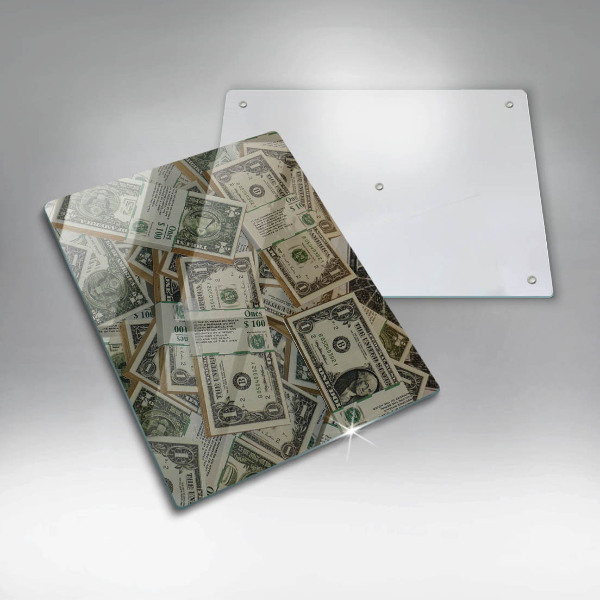 Tabla de cortar de vidrio Dólares de dinero
