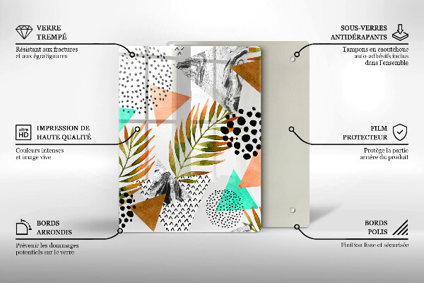 Tabla de cortar de vidrio Mármol azul y dorado