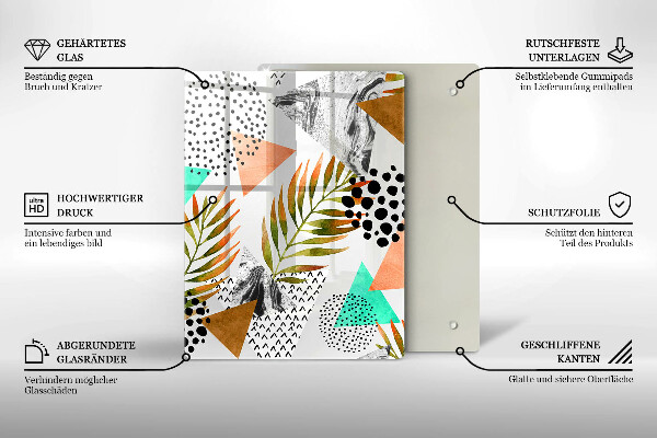 Tabla de cortar de vidrio Mármol azul y dorado
