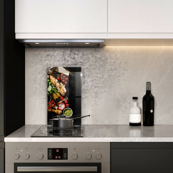 Tabla de cortar de vidrio Ingredientes y especias italianas