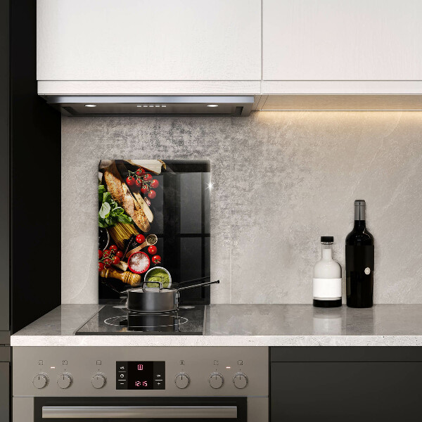 Tabla de cortar de vidrio Ingredientes y especias italianas