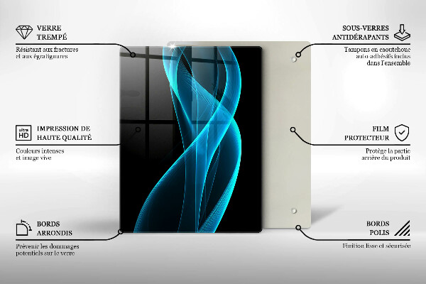 Tabla de cortar de vidrio Primer plano de cerezas