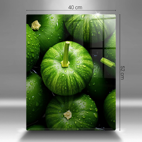 Tabla de cortar de vidrio Calabazas verdes
