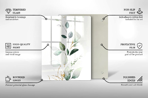 Tabla de cortar de vidrio Calabazas verdes