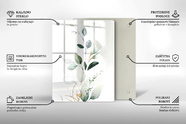 Tabla de cortar de vidrio Calabazas verdes