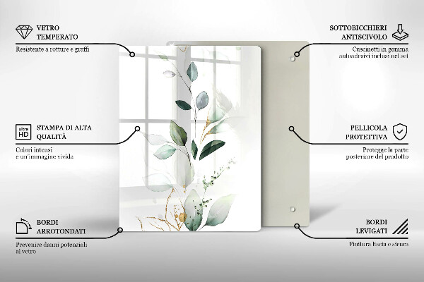 Tabla de cortar de vidrio Calabazas verdes