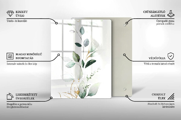 Tabla de cortar de vidrio Calabazas verdes