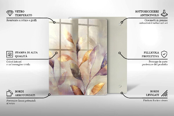 Tabla de cortar de vidrio Verduras en la mesa