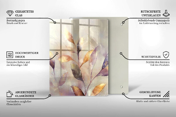 Tabla de cortar de vidrio Verduras en la mesa