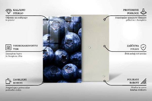 Tabla de cortar de vidrio Cerca de bayas
