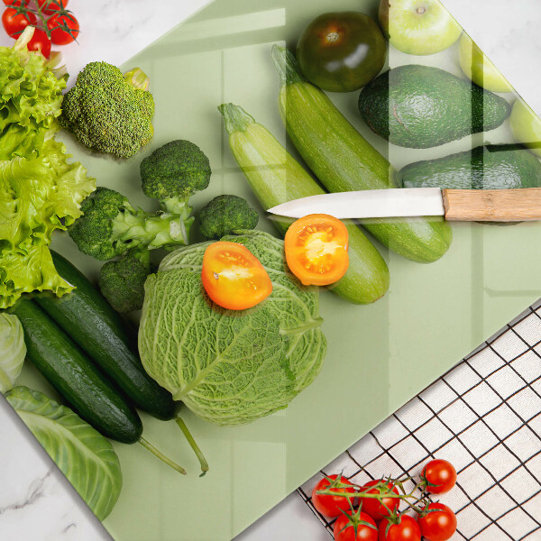 Tabla de cortar de vidrio Frutas y verduras verdes