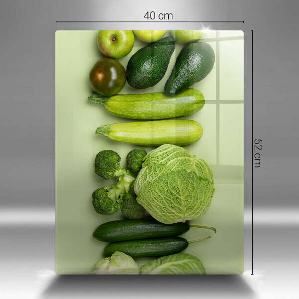 Tabla de cortar de vidrio Frutas y verduras verdes