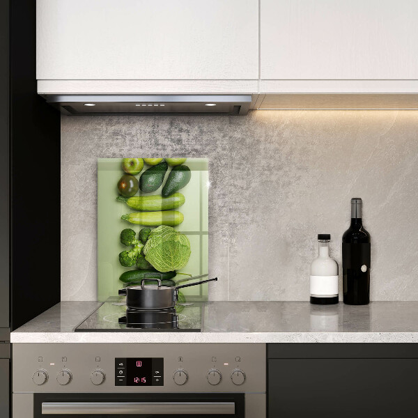 Tabla de cortar de vidrio Frutas y verduras verdes