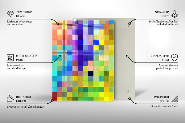 Tabla de cortar de vidrio Ilustración de hojas de monstera