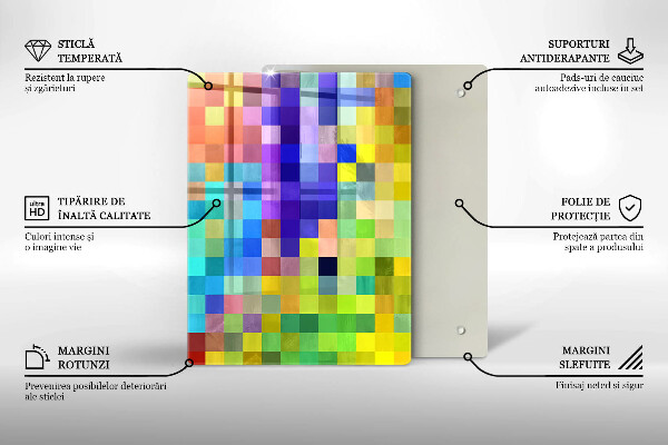 Tabla de cortar de vidrio Ilustración de hojas de monstera