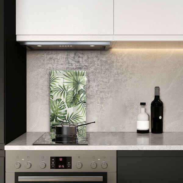 Tabla de cortar de vidrio Ilustración de hojas de monstera