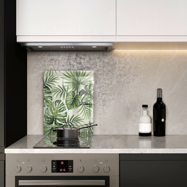 Tabla de cortar de vidrio Ilustración de hojas de monstera