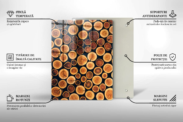 Tabla de cortar de vidrio Patrón de hojas boho