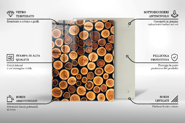 Tabla de cortar de vidrio Patrón de hojas boho