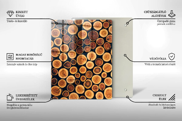 Tabla de cortar de vidrio Patrón de hojas boho