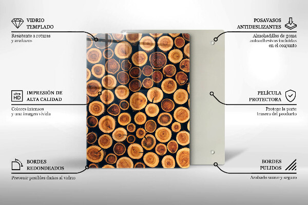 Tabla de cortar de vidrio Patrón de hojas boho