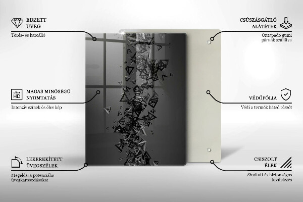 Tabla de cortar de vidrio Cuadrados de píxeles de colores