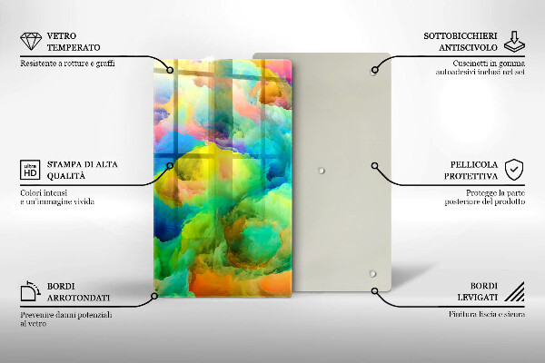 Tabla de cortar de vidrio Abstracción colorida