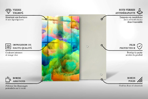 Tabla de cortar de vidrio Abstracción colorida