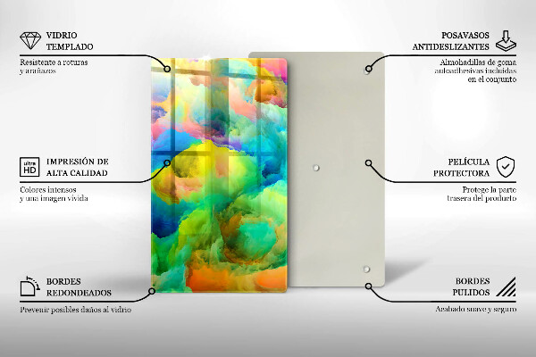 Tabla de cortar de vidrio Abstracción colorida