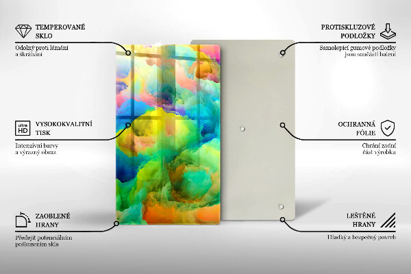 Tabla de cortar de vidrio Abstracción colorida