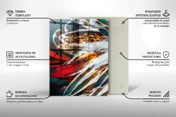 Tabla de cortar de vidrio Abstracción colorida