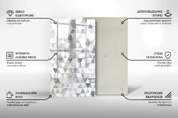 Tabla de cortar de vidrio Patrón de triángulos