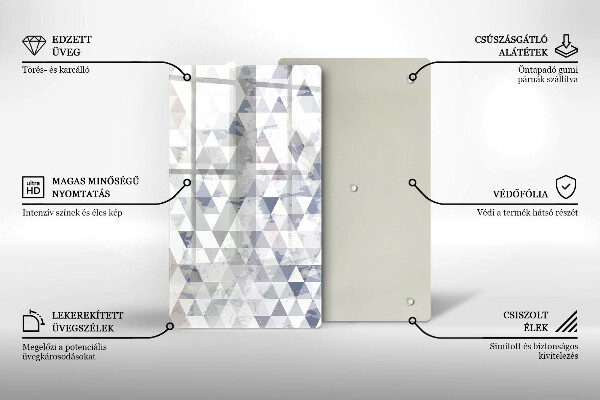 Tabla de cortar de vidrio Patrón de triángulos