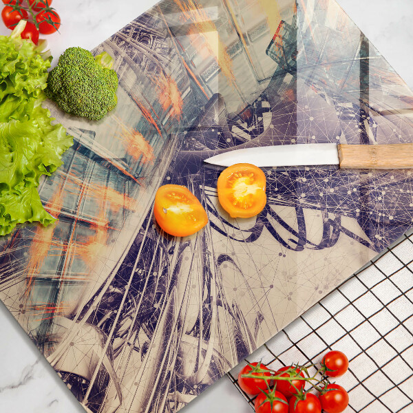 Tabla de cortar de vidrio Composición moderna