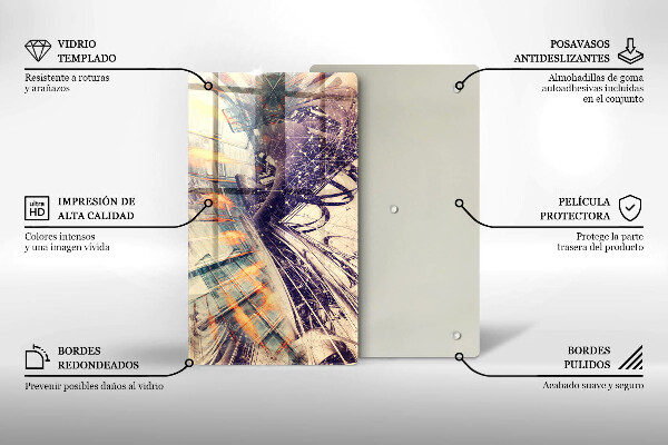 Tabla de cortar de vidrio Composición moderna