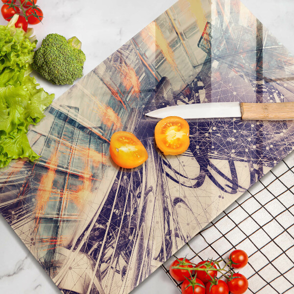 Tabla de cortar de vidrio Composición moderna