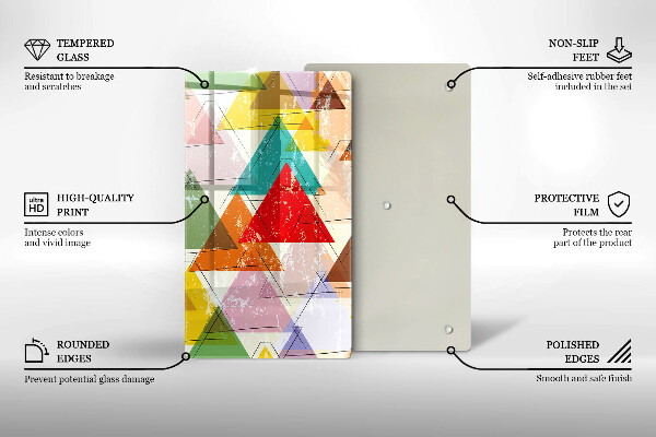 Tabla de cortar de vidrio Triángulos pintados