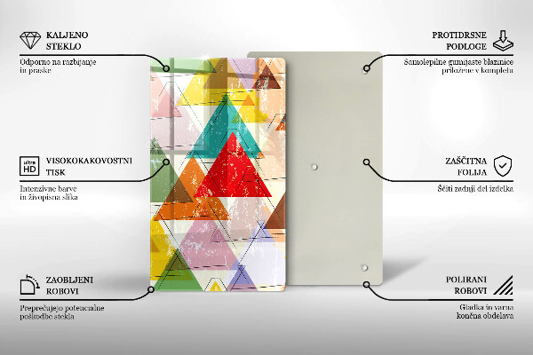 Tabla de cortar de vidrio Triángulos pintados