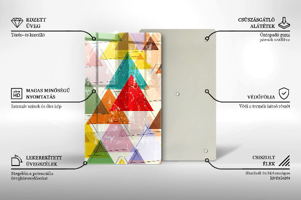 Tabla de cortar de vidrio Triángulos pintados
