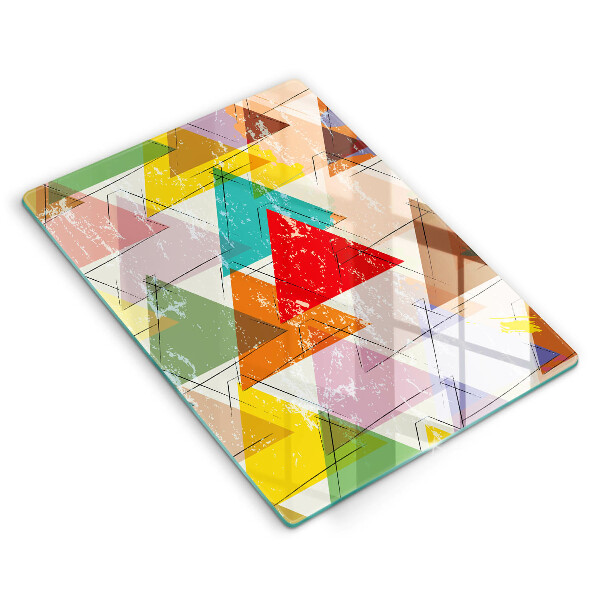 Tabla de cortar de vidrio Triángulos pintados