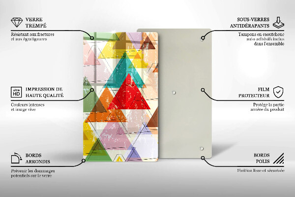 Tabla de cortar de vidrio Triángulos pintados