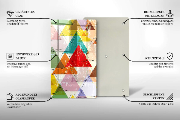 Tabla de cortar de vidrio Triángulos pintados