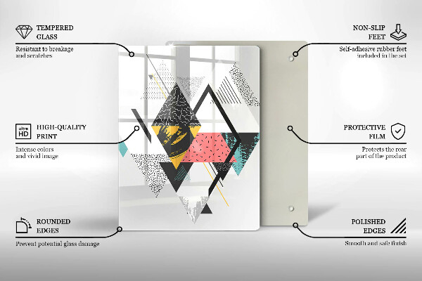 Tabla de cortar de vidrio Triángulos pintados