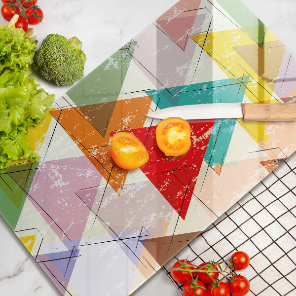 Tabla de cortar de vidrio Triángulos pintados