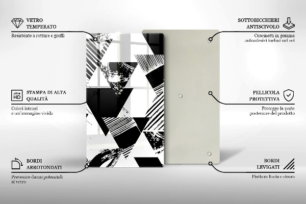 Tabla de cortar de vidrio Triángulos geométricos