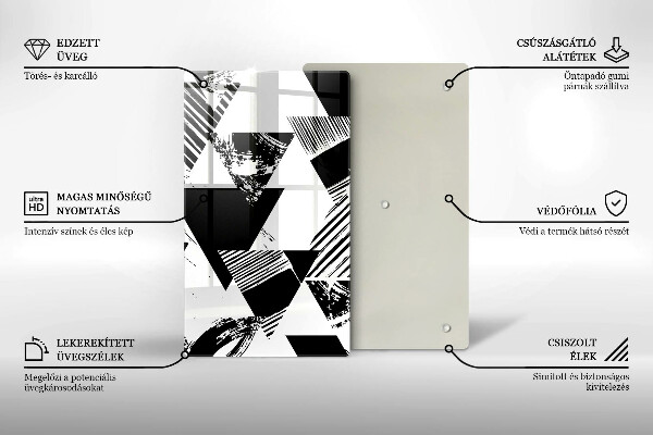Tabla de cortar de vidrio Triángulos geométricos