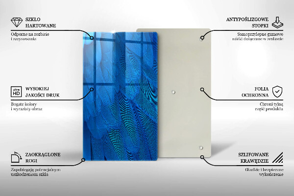 Tabla de cortar de vidrio Plumas de ave